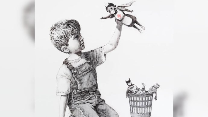 Banky's new artwork honours superhero healthcare workers